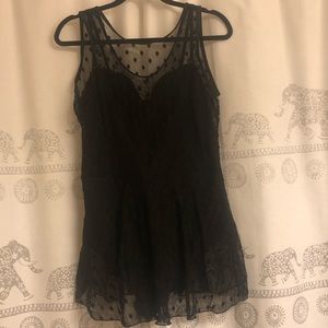 Mesh Polka Dot One Piece Swim Suit